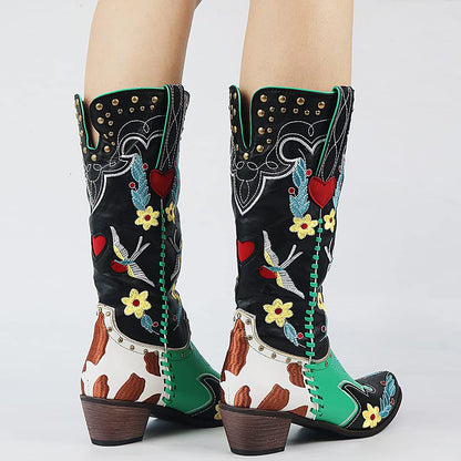 Botas De Estilo Western Con Diseño Estructurado Para Mujer | Ideal Para Uso Diario