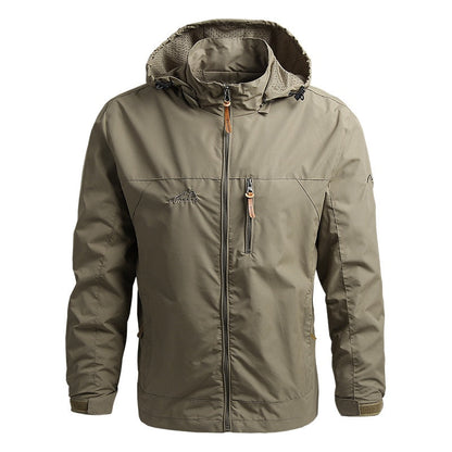 Chaqueta Ligera Con Capucha Ajustable Y Bolsillos Con Cremallera Para Hombre | Ideal Para Actividades Exteriores Y Uso Diario