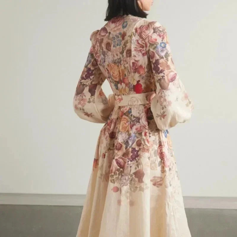 Vestido Midi con Cierre de Botones y Cinturón Extraíble para Mujer | Ideal para Primavera