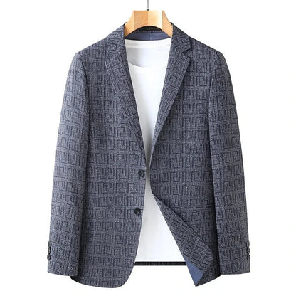 Blazer Con Motivo Geométrico Y Corte Estándar Para Hombre | Ideal Para Usos Formales Y Semi-Formales