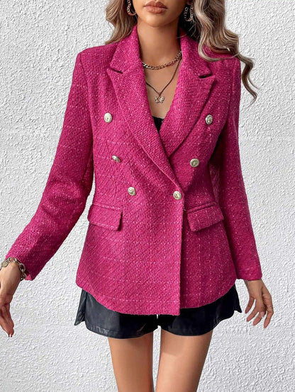 Blazer De Corte Medio Con Cuello Con Solapa Y Mangas Lanterna Para Mujer | Ideal Para Uso Profesional Y Diario