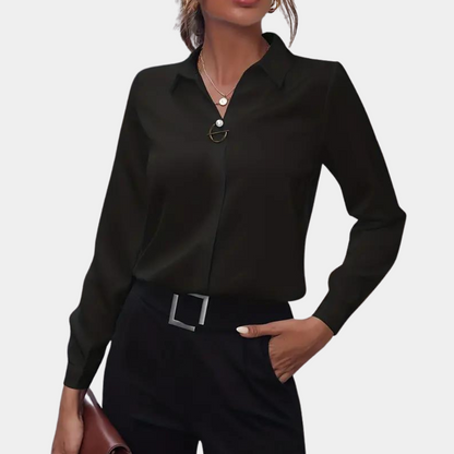 Blusa con Cuello Clásico y Cierre con Botones para Mujer | Ideal para Trabajo o Uso Diario