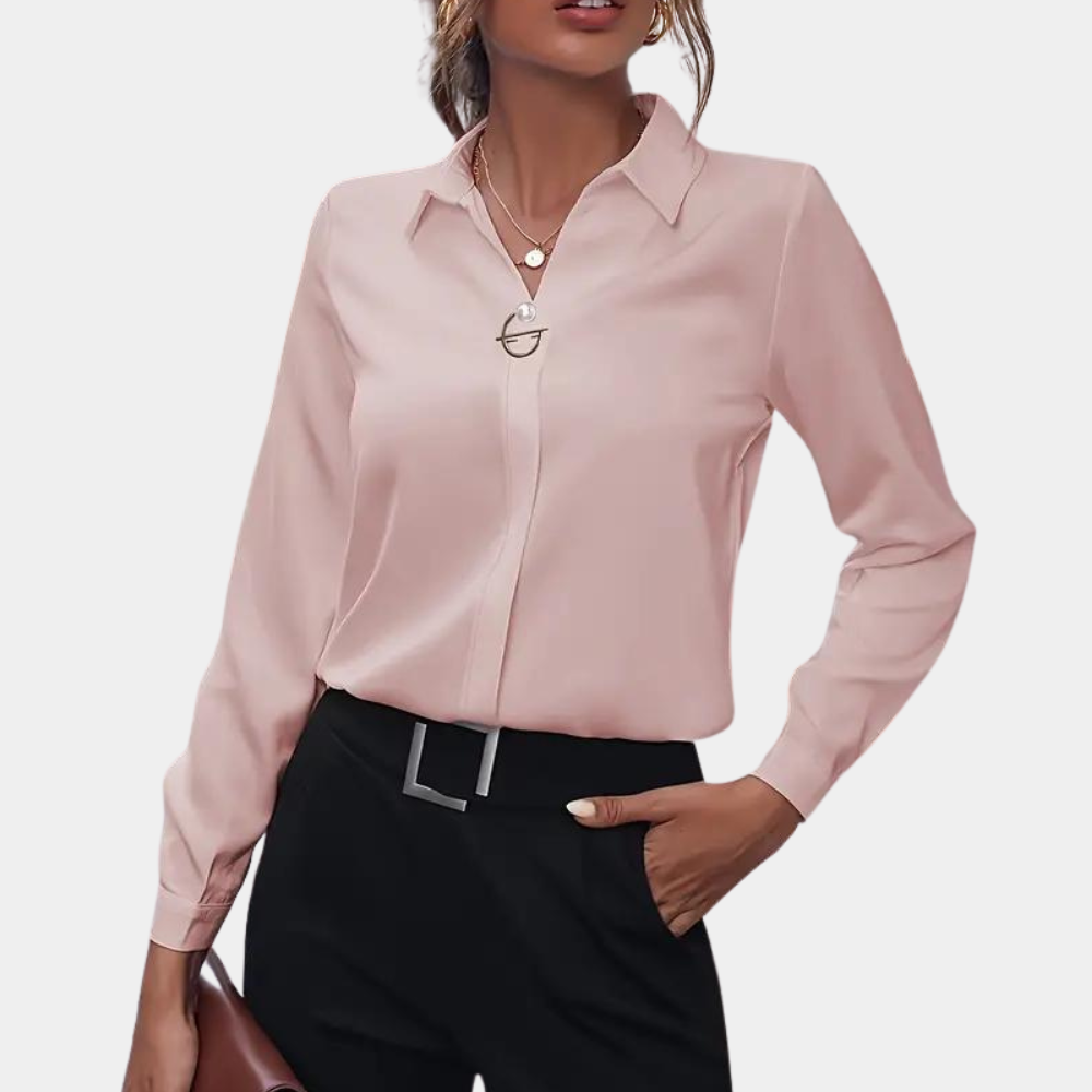 Blusa con Cuello Clásico y Cierre con Botones para Mujer | Ideal para Trabajo o Uso Diario