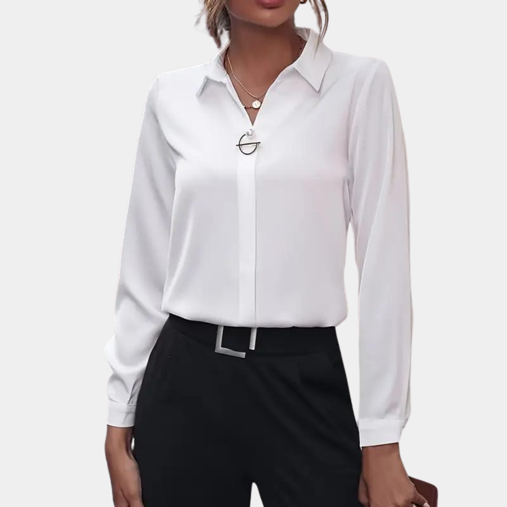 Blusa con Cuello Clásico y Cierre con Botones para Mujer | Ideal para Trabajo o Uso Diario