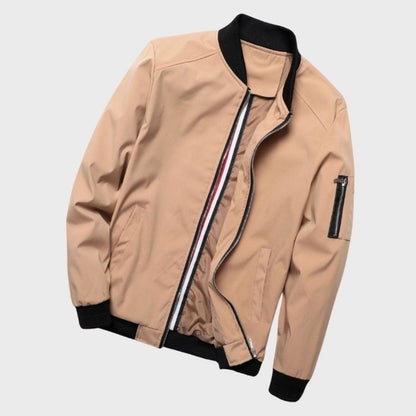 Bomber Con Cremallera Frontal Y Bolsillos Múltiples Para Hombres | Corte Recto Para Uso Diario