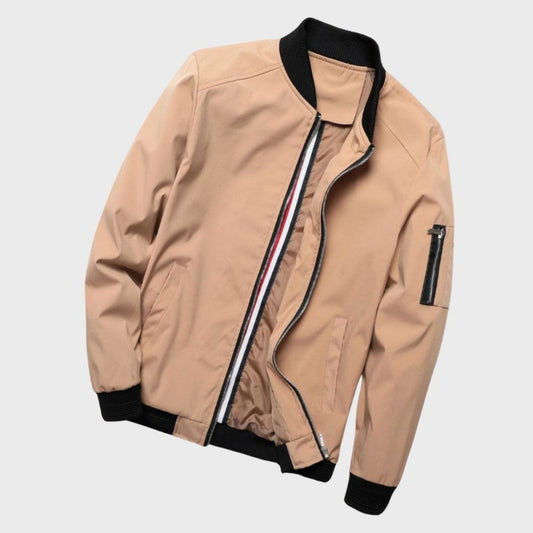 Bomber Con Cremallera Frontal Y Bolsillos Múltiples Para Hombres | Corte Recto Para Uso Diario