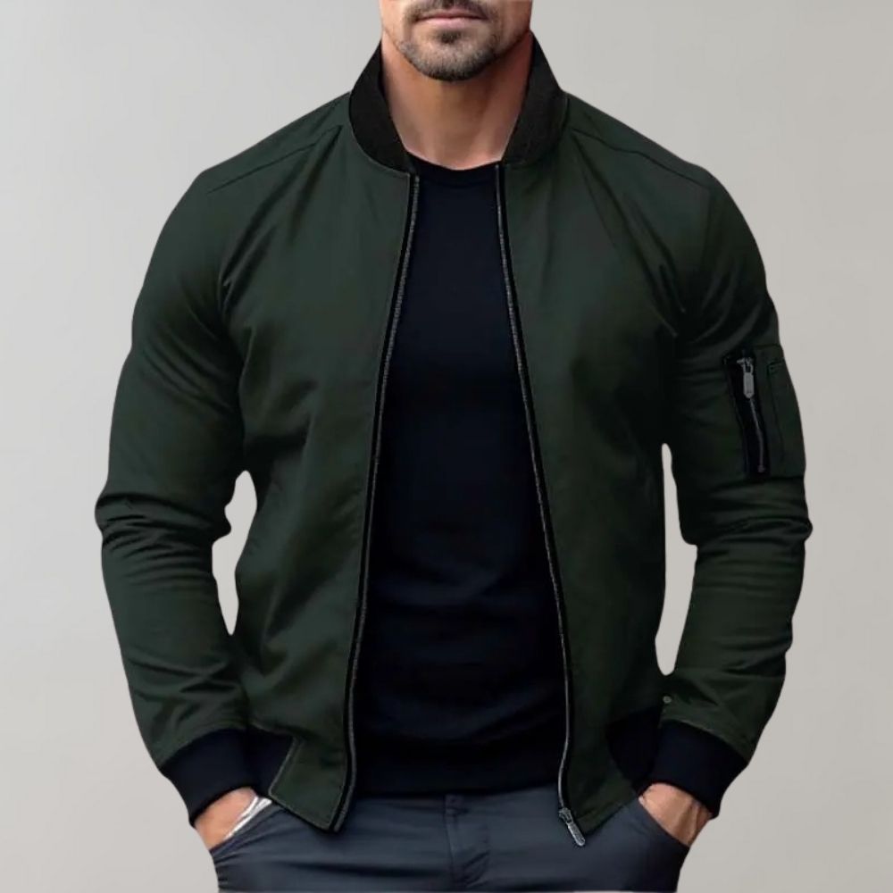 Chaqueta Con Cierre De Cremallera Y Corte Clásico Para Hombre | Ideal Para Uso Diario