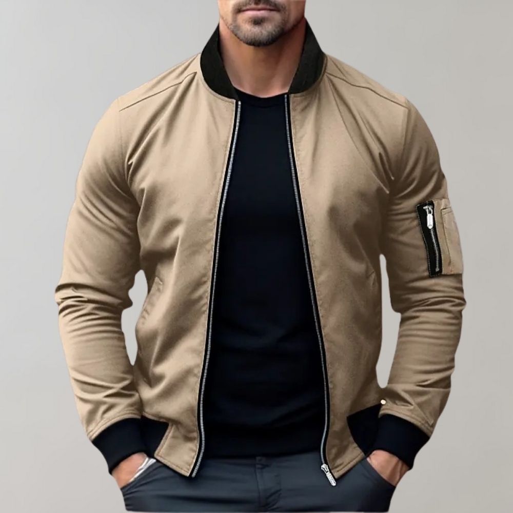 Chaqueta Con Cierre De Cremallera Y Corte Clásico Para Hombre | Ideal Para Uso Diario