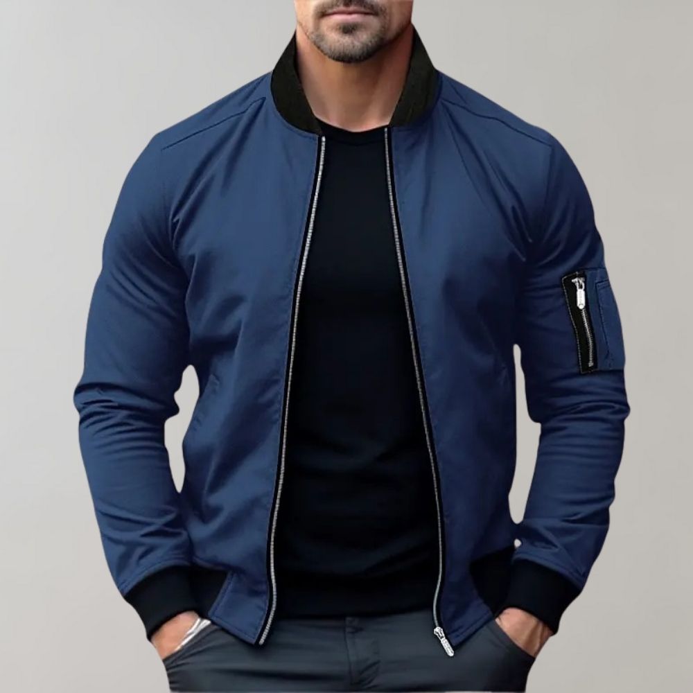 Chaqueta Con Cierre De Cremallera Y Corte Clásico Para Hombre | Ideal Para Uso Diario