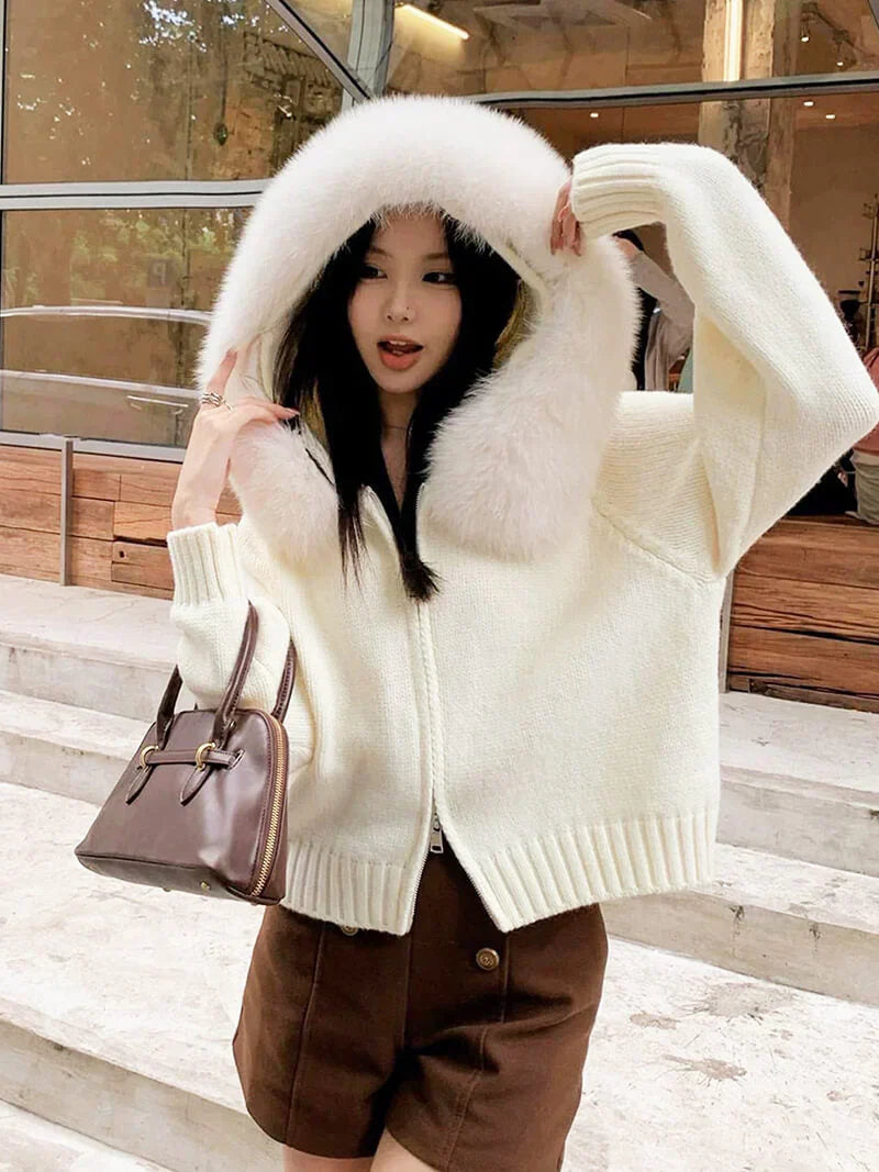 Chaqueta Con Capucha Y Cierre Frontal Para Mujer | Ideal Para Temporada Fría