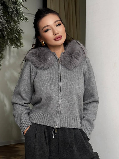 Chaqueta Con Capucha Y Cierre Frontal Para Mujer | Ideal Para Temporada Fría