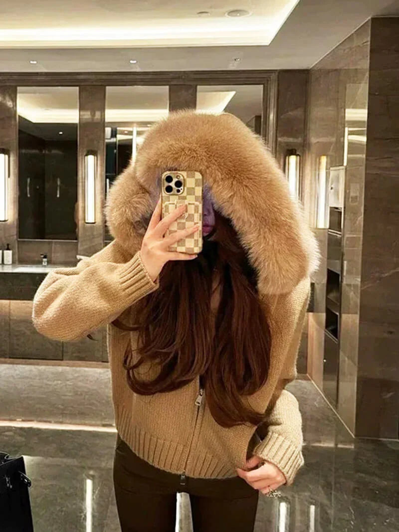 Chaqueta Con Capucha Y Cierre Frontal Para Mujer | Ideal Para Temporada Fría
