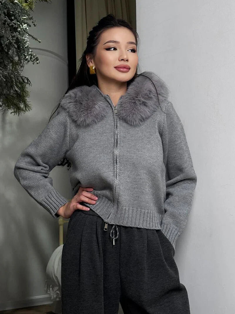 Chaqueta Con Capucha Y Cierre Frontal Para Mujer | Ideal Para Temporada Fría