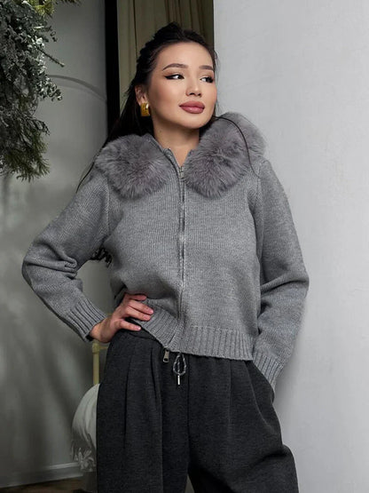 Chaqueta Con Capucha Y Cierre Frontal Para Mujer | Ideal Para Temporada Fría