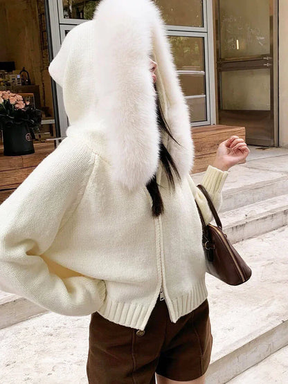 Chaqueta Con Capucha Y Cierre Frontal Para Mujer | Ideal Para Temporada Fría