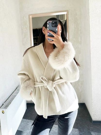 Abrigo De Temporada Fría Con Cinturón Ajustable Para Mujer | Ideal Para Otoño E Invierno
