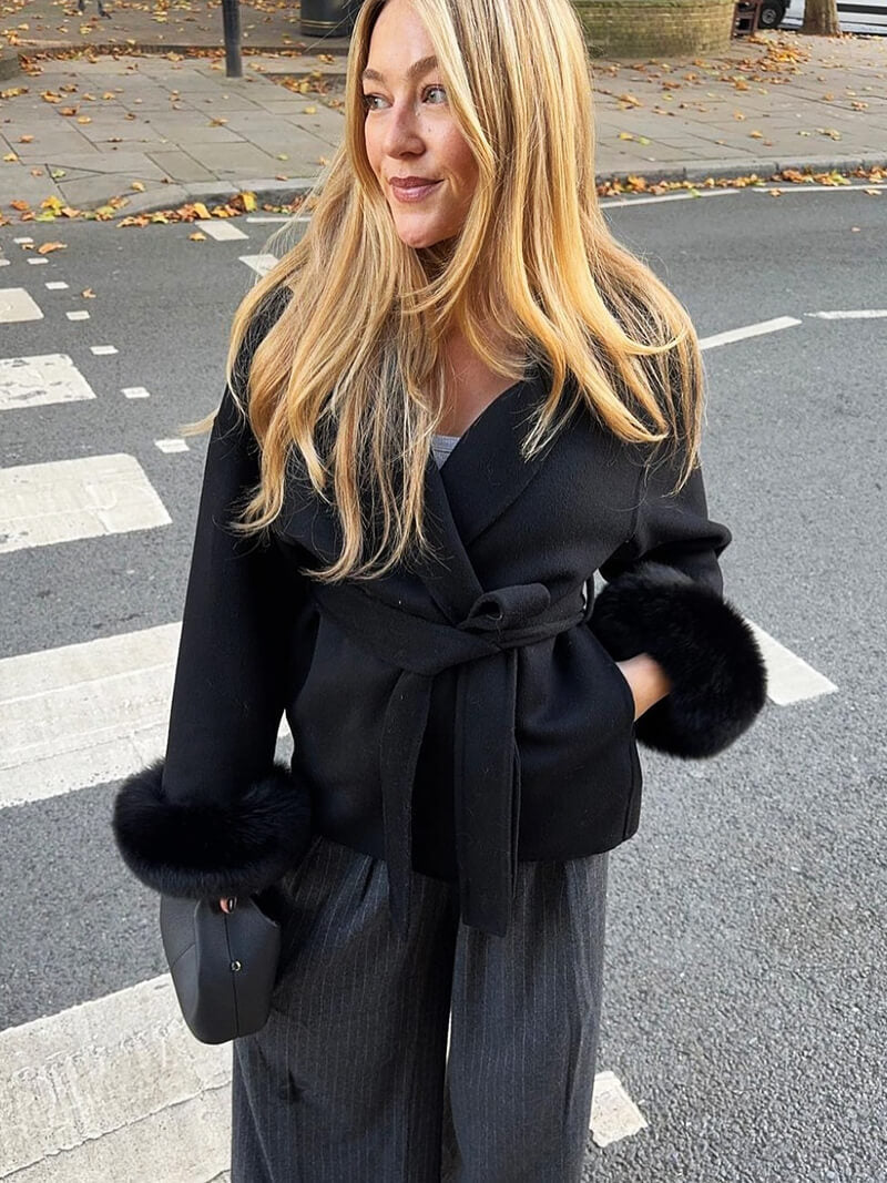 Abrigo De Temporada Fría Con Cinturón Ajustable Para Mujer | Ideal Para Otoño E Invierno