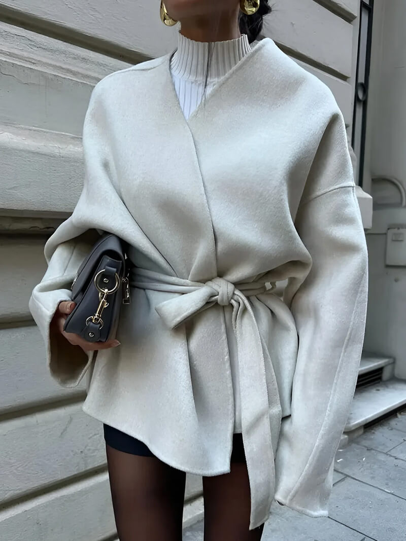 Chaqueta Kimono Con Cinturón Ajustable Para Mujer | Ideal Para Entretiempo
