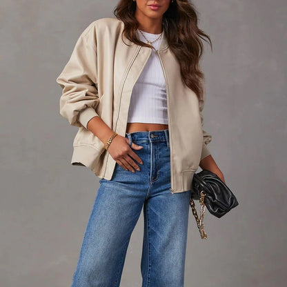Chaqueta Bomber con Corte Amplio para Mujer | Ideal para Uso Diario y Salidas