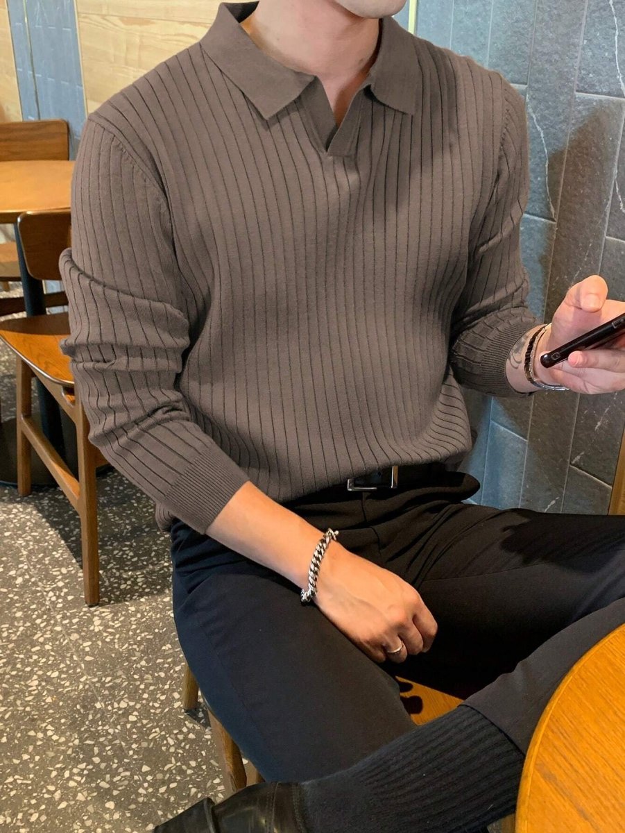Jersey Con Estructura Acanalada Vertical Para Hombre | Ideal Para Uso Diario