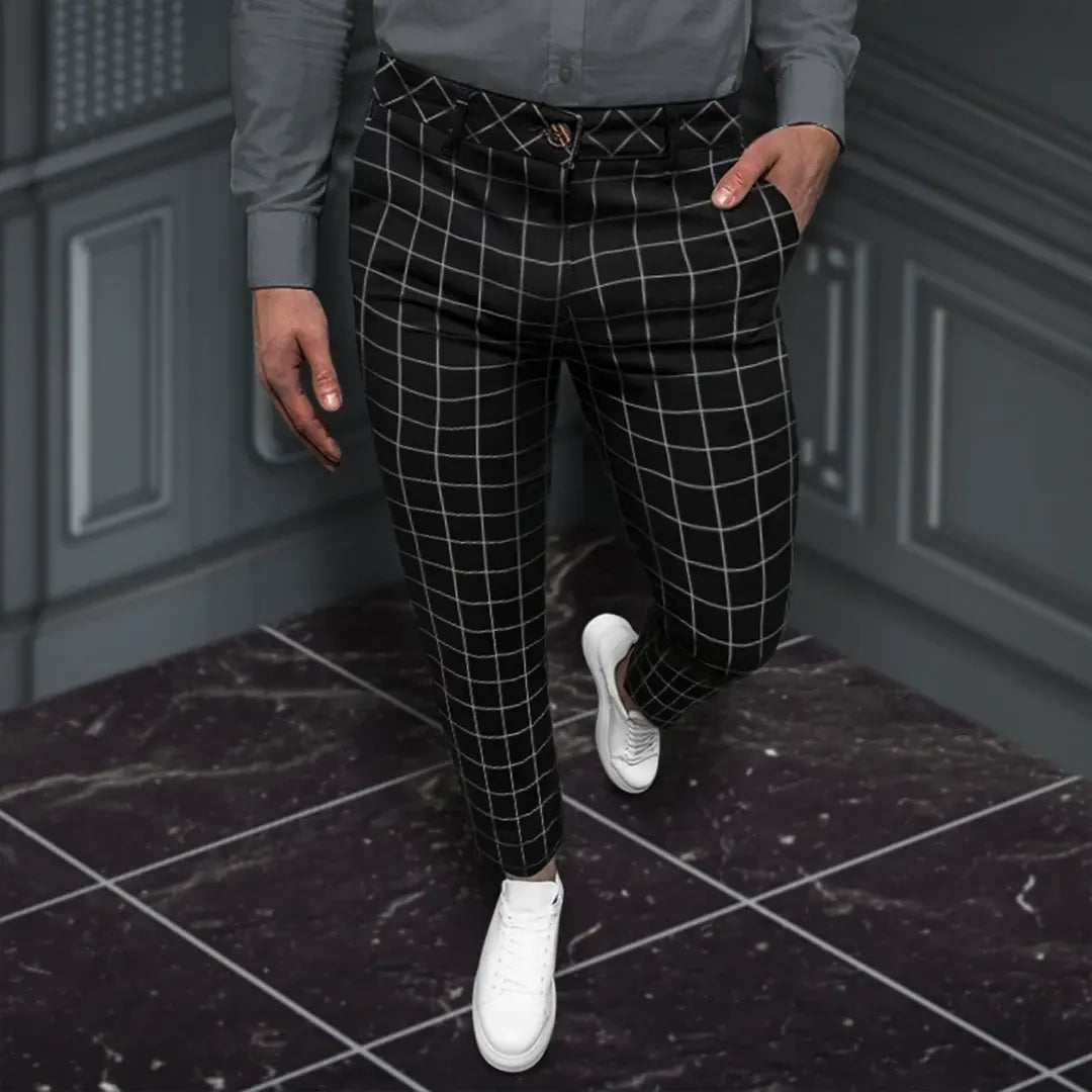Pantalón A Cuadros Con Corte Recto Para Adultos | Ideal Para Uso Profesional O Informal