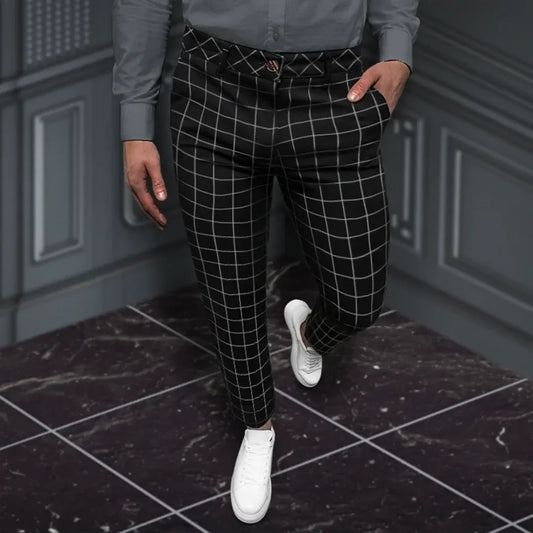 Pantalón A Cuadros Con Corte Recto Para Adultos | Ideal Para Uso Profesional O Informal