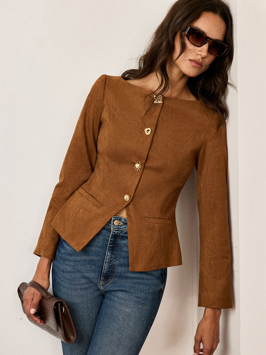 Chaqueta con Botones Metálicos para Mujer | Ideal para Uso Diario o Profesional