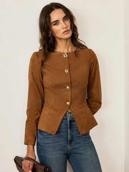 Chaqueta con Botones Metálicos para Mujer | Ideal para Uso Diario o Profesional