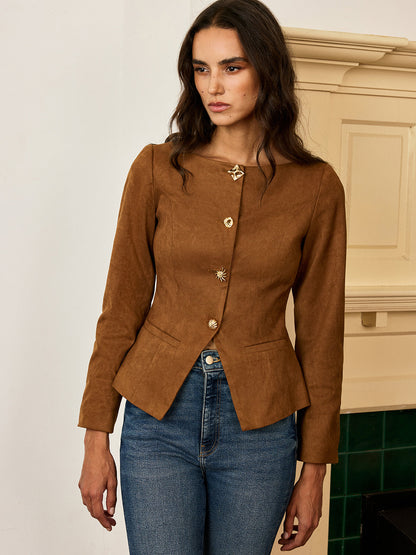 Chaqueta con Botones Metálicos para Mujer | Ideal para Uso Diario o Profesional
