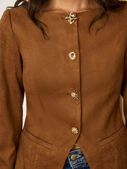 Chaqueta con Botones Metálicos para Mujer | Ideal para Uso Diario o Profesional