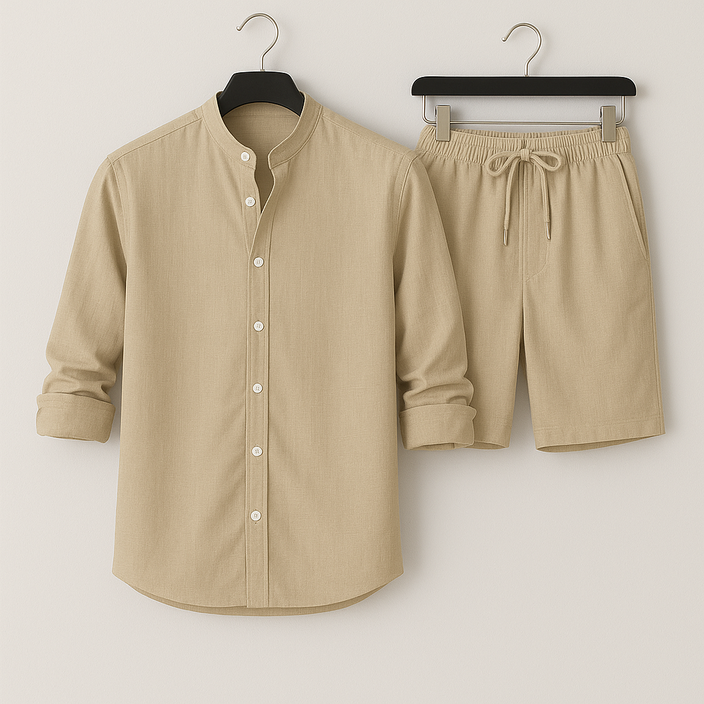 Conjunto De Dos Piezas Para Hombre Con Camisa Y Pantalón | Ideal Para Días Calurosos