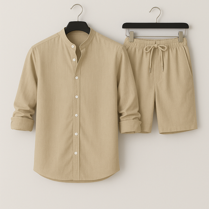 Conjunto De Dos Piezas Para Hombre Con Camisa Y Pantalón | Ideal Para Días Calurosos