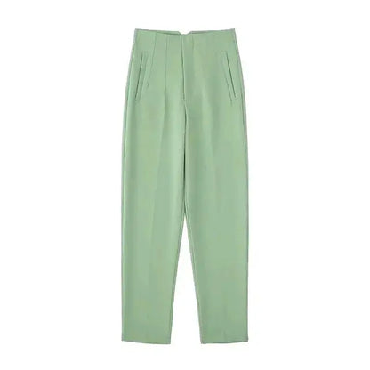 Pantalón Plisado Con Cintura Alta Para Mujer | Ideal Para Uso Diario
