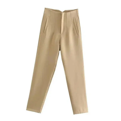 Pantalón Plisado Con Cintura Alta Para Mujer | Ideal Para Uso Diario