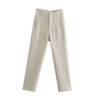 Pantalón Plisado Con Cintura Alta Para Mujer | Ideal Para Uso Diario
