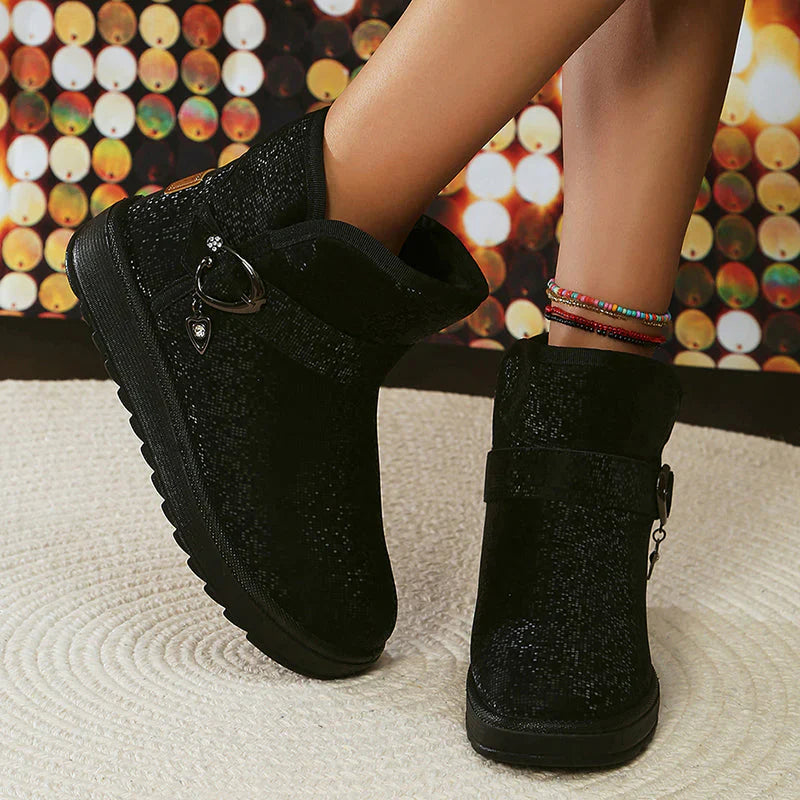Botas Con Acabado Brillante Y Suela Gruesa Para Mujer | Ideal Para Uso Diario En Temporada Fría