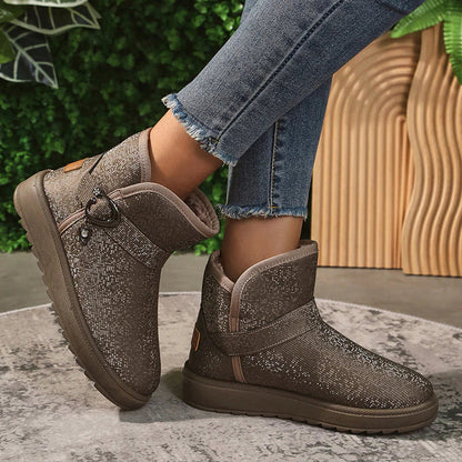 Botas Con Acabado Brillante Y Suela Gruesa Para Mujer | Ideal Para Uso Diario En Temporada Fría