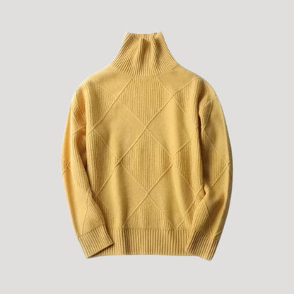Jersey De Cuello Alto Con Diseño De Rombos Y Corte Amplio Para Mujer | Ideal Para Uso Diario