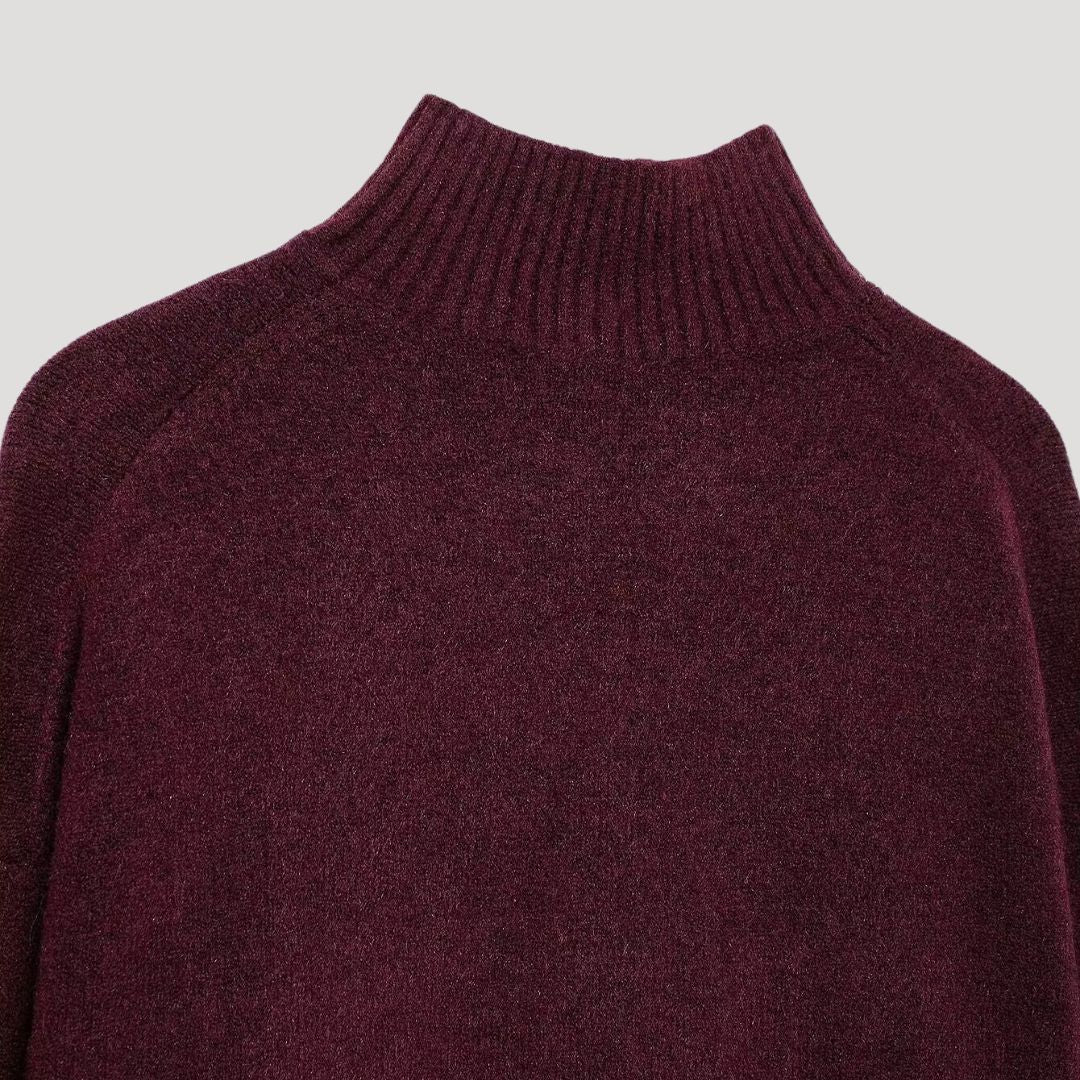 Jersey De Cuello Alto Y Punto Acanalado Para Mujer | Ideal Para Uso Diario