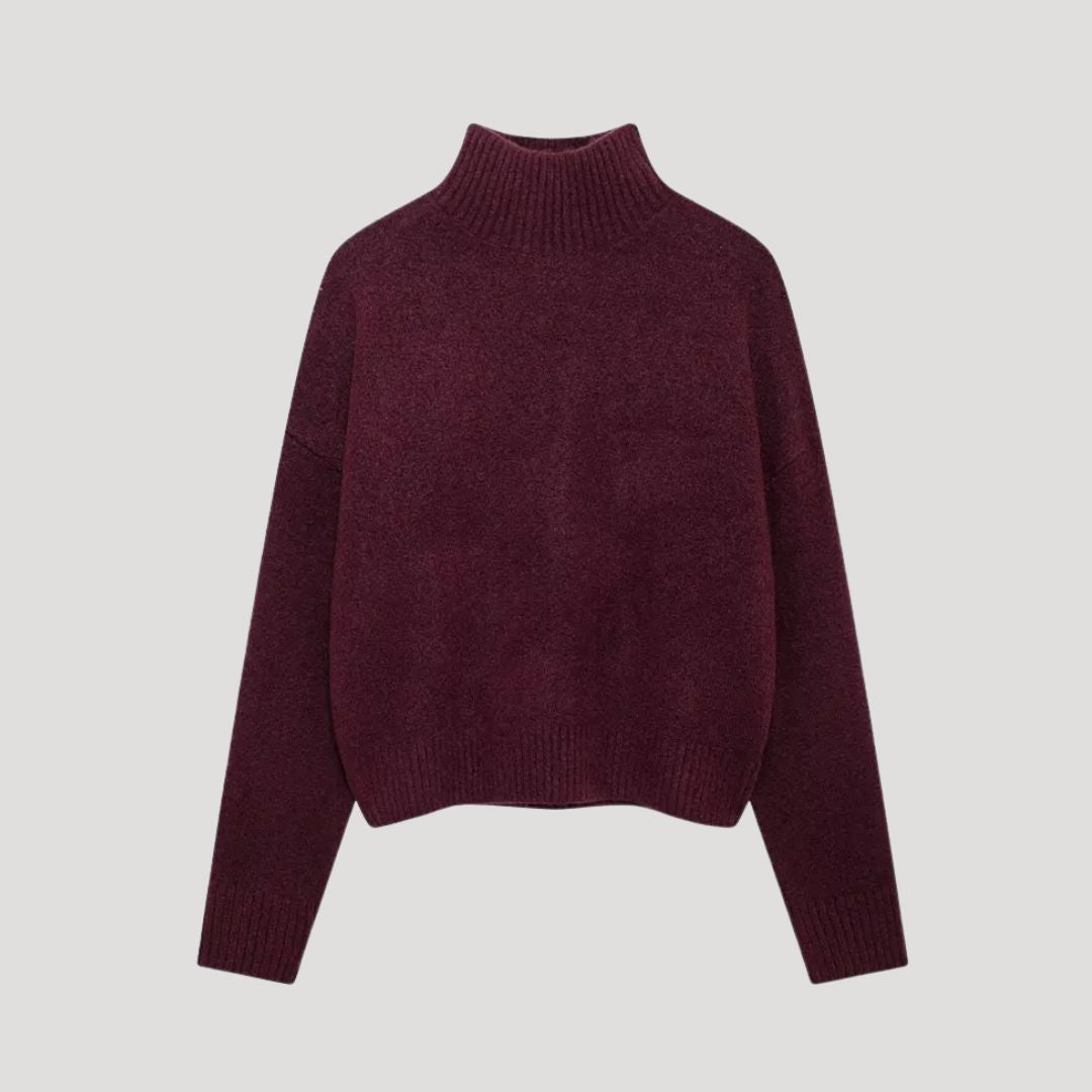 Jersey De Cuello Alto Y Punto Acanalado Para Mujer | Ideal Para Uso Diario