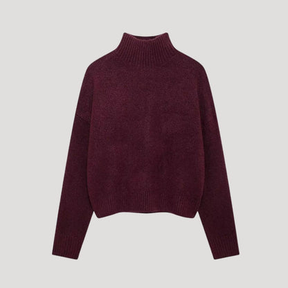 Jersey De Cuello Alto Y Punto Acanalado Para Mujer | Ideal Para Uso Diario