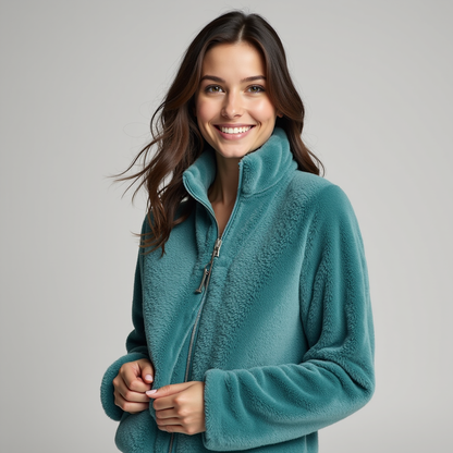 Chaqueta con Cierre de Cremallera y Cuello Alto para Mujer | Ideal para Uso Diario