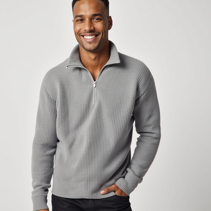 Jersey Acanalado Con Media Cremallera Y Ajuste Unisex | Ideal Para Uso Diario