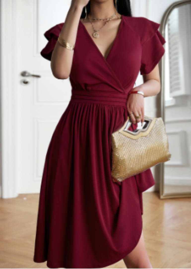 Vestido Corto Cruzado con Escote en V para Mujer | Ideal para Verano