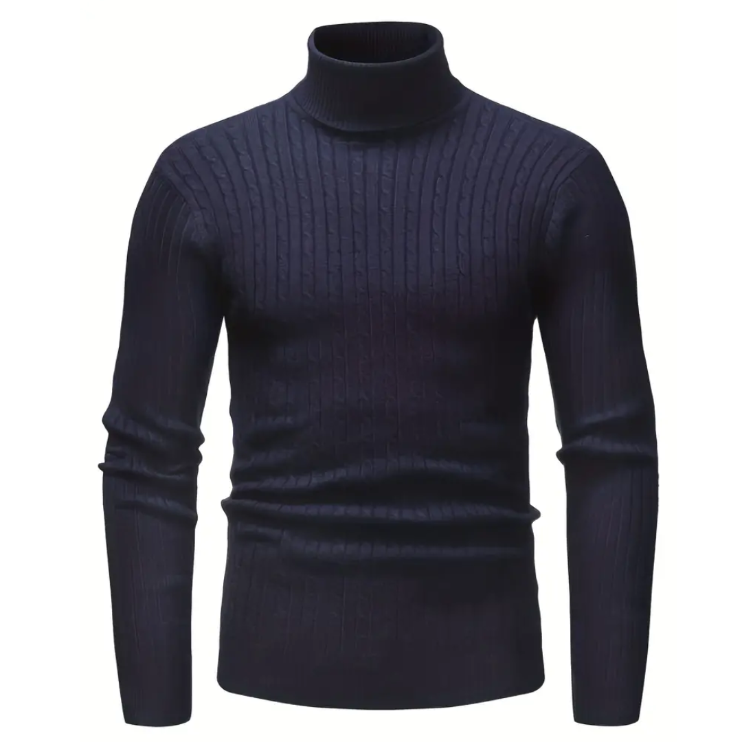 Jersey Con Estructura Trenzada Y Cuello Alto Para Hombre | Ideal Para Uso Diario En Clima Fresco