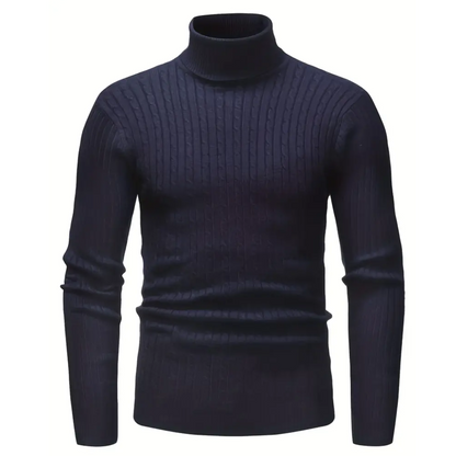 Jersey Con Estructura Trenzada Y Cuello Alto Para Hombre | Ideal Para Uso Diario En Clima Fresco