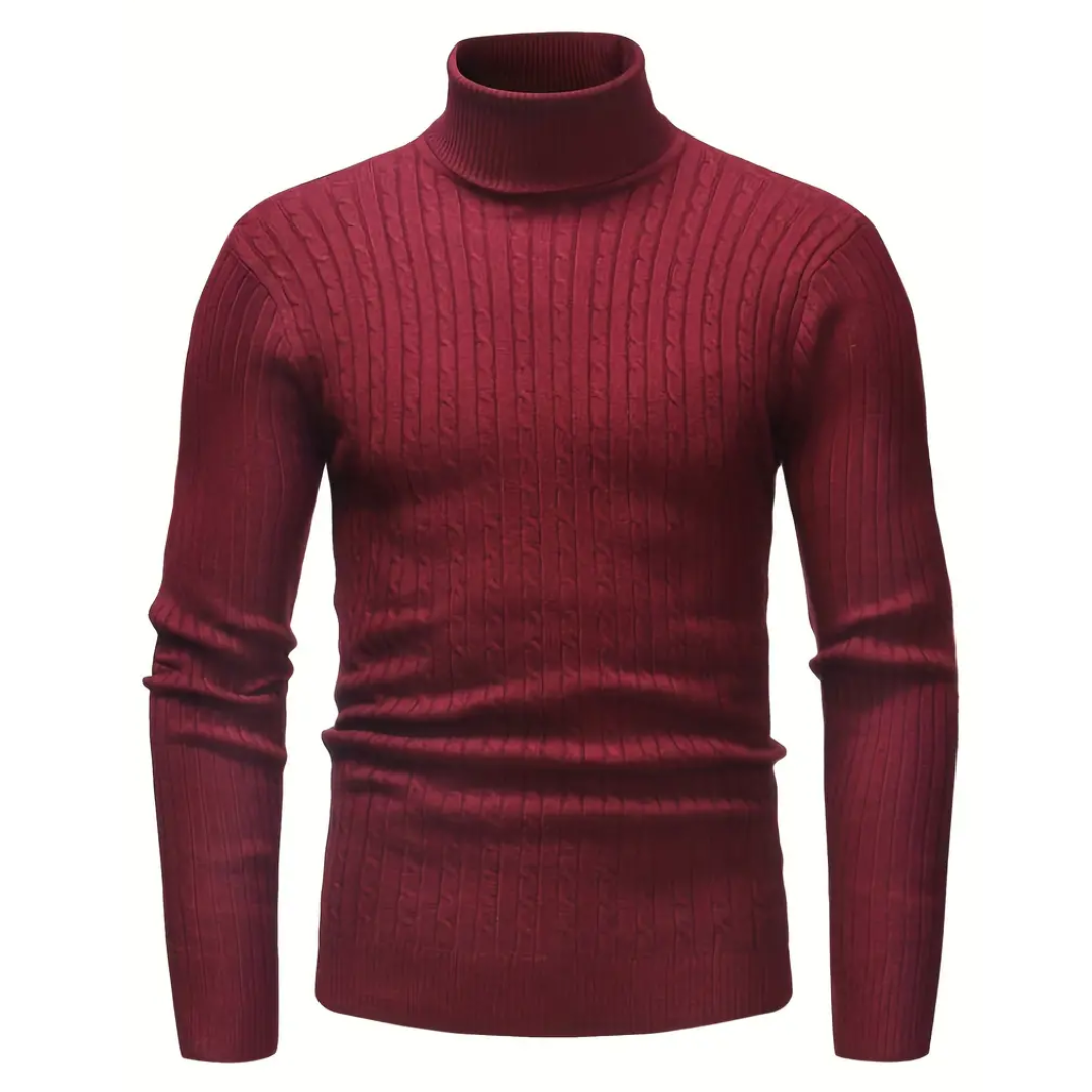 Jersey Con Estructura Trenzada Y Cuello Alto Para Hombre | Ideal Para Uso Diario En Clima Fresco