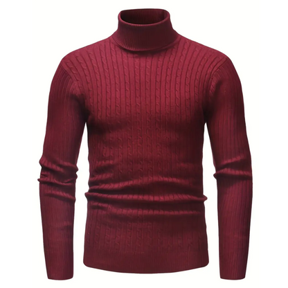 Jersey Con Estructura Trenzada Y Cuello Alto Para Hombre | Ideal Para Uso Diario En Clima Fresco