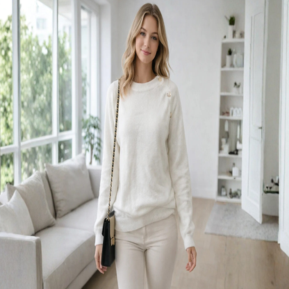 Jersey Con Detalles De Perlas Y Manga Larga Para Adultos | Ideal Para Uso Diario E Informal