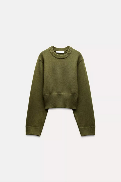 Jersey De Manga Larga Con Cuello Redondo Para Mujer | Ideal Para Superposición Y Uso Diario